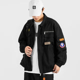Aidase  Trendy Brand Pilot Jacket Men's Thick Military Green Cotton Jacket Workwear Jacket Loose Baseball Uniform
