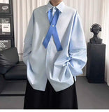 AIDASE  -  Casual Men's Shirt Cross Tie Detachable Sleeves Solid Color Design Summer New Fashion Lapel Single-breasted Shirts 21E6629 aidase-shop