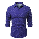 AIDASE  -  Spring and Autumn Polka Dot Print Long Sleeve Men's Shirt Casual Shirt aidase-shop