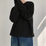 AIDASE  -  Autumn New Casual Bottoming Knit Tops Men's Solid Color Textured Long Sleeve Vintage Sweater For Mens Outdoor Fashion Tees aidase-shop