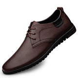 55.42Aidase New Men Casual Leather Shoes Fashion Brand Classic Men  Leather Shoes Brown/Black Hot Sale Breathable Business Lace-Up Men Shoes aidase-shop
