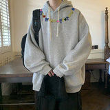 AIDASE  -  Autumn Colourful Letter Print Sweatshirt Fashion American Street Hooded Long Sleeve Trend Loose Pullover Top Men Women Clothing aidase-shop