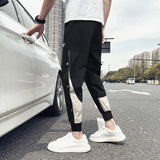 AIDASE  -  Stylish Men's Spring-Autumn Snap Closure Casual Pants with Trendy Matching, Slim Fit, and Color-Block Harem Style aidase-shop