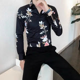 Aidase Shirts for Men White with Print Man Shirt Long Sleeve Printed New in Collar Asia S Korean Popular Clothes Trendyol Original Tops aidase-shop