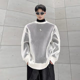Aidase Darkwear Hollowed Out Mesh Design Long Sleeve Men Sweatshirt New Autumn Korean Fashion Long Sleeve Male Tops aidase-shop
