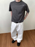 AIDASE  -  Simple Men's Tees Round Neck Embroidery Contrast Color Casual Tops Short Sleeved Summer Korean Style Male T-shirts 9W3220 aidase-shop