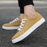 AIDASE  -  New Blue Men's Casual Canvas Shoes Lace-Up Flat Luxury Design Anti-Slip Sneakers Couple Board Shoes Plus Size 47/48 ﻿ aidase-shop