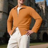 AIDASE  -  Men Sweatshirts Solid Color Lapel Long Sleeve Zipper Male Hoodies Cardigan Streetwear Autumn 2025 Casual Male Outerwear