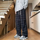AIDASE  -  Spring Plaid Distressed Baggy Pants For Men Casual Sports Loose Straight-Leg Sweatpants High Street Fashion Y2K Trousers aidase-shop