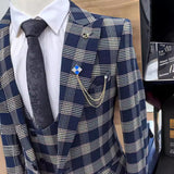 Aidase Man Suit Boutique Cross-border Foreign Trade Men Color Matching Wedding Casual Host Suit 3 Sets Wedding Suits for Men