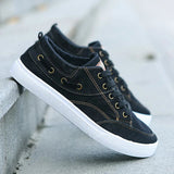 AIDASE  -  Men's Canvas Shoes Flat Low helpVulcanized Shoes Men's Sneakers New Men's Black Casual Canvas Shoes Men's Shoes Sneakers aidase-shop