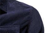 AIDASE  -  Men's Autumn Cotton Basic Japanese Style Corduroy Business Shirt Slim Fit Casual Long Sleeve Outerwear New Arrival aidase-shop