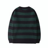 Aidase Striped Knitted Sweater Men Women Vintage Tate Langdon Loose Sweaters Harajuku Green Warm Autumn Jumper Pullover Unisex Casual aidase-shop
