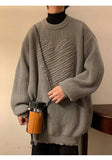 AIDASE  -  Casual Men Knitwear Sweater Square Block Jacquard Patchwork Design Long Sleeve Round Neck Solid Color Pullovers 21E7644 aidase-shop