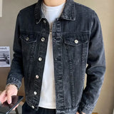 Aidase Jeans Coat for Men Black Autumn Denim Jackets Man High Quality Winter Low Cost Joker Fashion Large Size Menswear New in Y2k