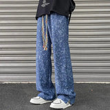 AIDASE  -  Creative Tie-Dye Casual Pants Men's American High Street Trend Straight Leg Stylish Sportswear aidase-shop