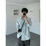 AIDASE  -  Unisex Casual Striped Relaxed-Fit Long Sleeve Shirt in Soft Sage, Classic Blue & Timeless Charcoal aidase-shop