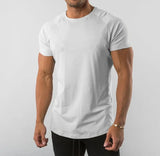 Aidase Cotton Plain Tops Tees Fitness Mens T Shirt Short Sleeve Muscle Joggers Bodybuilding Tshirt Male Gym Clothes Slim Fit Shirt aidase-shop