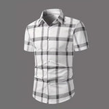 AIDASE  -  Classic Simple Geometric Lines Digital Printing Men's Business Summer Wide Loose Shoulder Short Sleeve aidase-shop