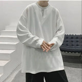 Aidase Spring Autumn Winter Solid Print Letters Casual Men Loose Sporty Cool Boys Soft Pullover T Shirt Long Sleeve Top Two-piece Suit aidase-shop