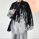 Aidase Purple sweater man Ripped Punk Knitted Sweaters Men Oversized Harajuku Streetwear Sweaters Winter Couples Fashion Knit Pullovers