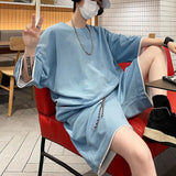 AIDASE  -  Plus Size Waffle Men's Summer Casual Sports Suit Trendy Fashionable Short Sleeve Short Pants Two Piece Set Big Size Handsome aidase-shop