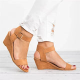 AIDASE  -  Women's Mid Heel Sandals Summer New Style Wish Independent Station Slip-On Velvet Flat Bottom Rubber Sole round Toe Shoes aidase-shop