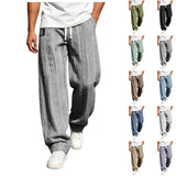AIDASE  -  H Apparel Men'S Casual Pants Spring And Summer Straight Loose Lace Up Sports Casual Pants Jacquard Pants Pantalones Hombre aidase-shop