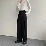 Aidase New Black Suit Pants Men Fashion Social Mens Dress Pants Korean Loose Oversized Wide Leg Pants Mens Formal Trousers M-2XL aidase-shop