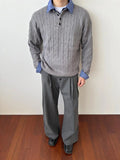 AIDASE  -  Retro Japanese Sle Long Sve Knitted Sweater Men Women Spring Autumn Versatile Striped Patchwork Twist Knitwear aidase-shop