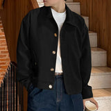 AIDASE  -  Men Jackets Patchwork Lapel Long Sleeve Zipper Casual Male Thin Coats Streetwear Loose Fashion Men Outerwear S-5XL aidase-shop