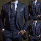AIDASE  -  Business Men Suit Classic Cotton Wedding Men's Suit New Slim Fit 3-Pieces Tailor-Made Groom Formal Occasions Size Customized aidase-shop