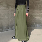 AIDASE  -  Men Wide Leg Pants Solid Color Button Joggers Loose Casual Irregular Trousers Men Streetwear Fashion Long Pants aidase-shop
