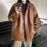 AIDASE  -  2025 New Fashion Men Jacket PU Leather Design Stand Collar Long Sleeve Zipper Male Coats Stylish Handsome Menswear 21E6325 aidase-shop