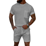 AIDASE  -  European and American Men's Sports Suit Short Sleeved Shorts Two-piece Casual Sports Round Neck Jogging Suit aidase-shop