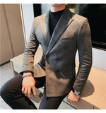 Aidase Autumn Winter Suede Blazers Men Double-breasted Buttons Casual Business Suit Jacket Streetwear Social Blazer Masculino aidase-shop