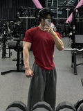 AIDASE  -  American Sle Fitn Training ort Sve T-irt Qui Dry Heavy oulder Sve Tight Muscle Slim Fit f Sve for Men aidase-shop