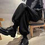 Aidase Mens Leggings Casual Drawstring Pants Business Office Personality Temperament Versatile Suit Pants Men'S Clothing Summer New aidase-shop
