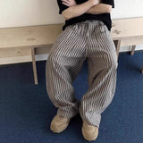 AIDASE  -  Loose Vertical Striped Casual Pants Men Women Straight Leg Floor-Length Retro Lazy Style Versatile Fashion Brand Spring Autumn aidase-shop