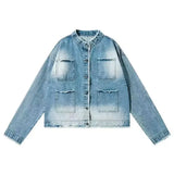 Aidase Fashion Male Jean Coats Casual Slim Blue Autumn Men's Denim Jacket Short Wide Sleeves Rock Winter  In Lowest Price Lxury G aidase-shop