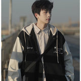 Aidase Japanese Casual Men 2-piece College Letter Printed Hooded Jacket+oversized Multi Pocket Wide Leg Pants Set Fashion Couple Suits aidase-shop