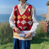 Aidase Knit Vests for Men Autumnr and Winter Korean Popular Clothes Sweater Man Sleeveless Waistcoat High Quality Streetwear Vintage