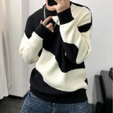 Aidase Round Collar Men's Clothing Striped Graphic Pullovers Knit Sweater Male Crewneck Korean Fashion Thick Winter Designer Luxury aidase-shop