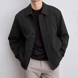 AIDASE  -  Maillard Style Autumn New Short Men Jacket Korean Fashion Lapel High-end Solid Color Casual Bomber Jacket Coats Men aidase-shop
