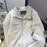 Aidase American High-end Hiphop Cool Suede Jacket for Men Women Autumn Winter Trend High Street Bomber Jacket Baseball Uniform Jacket aidase-shop