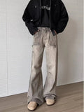 AIDASE  -  Trendy New Men Jeans Ripped Vintage Design Loose High Street Fashion Straight-leg Denim Pants Autumn Trousers 21E7422 aidase-shop
