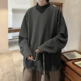 AIDASE  -  Autumn Half-high Neck Solid Color Sweatshirt Niche Retro Bottoming Shirt Fashion Casual Pullover Long-sleeved Women Men Clothing aidase-shop