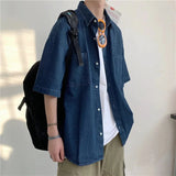 AIDASE  -  Men's Trendy Brand INS Five Sve Casual Versatile f Sve Trendy BF College Sle Denim irt aidase-shop