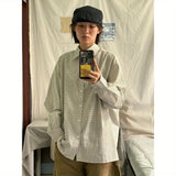 AIDASE  -  Autumnal Plaid Long Sve irt Loose Fit Collared ex Youthful Sle Polyester Material Retro Design Button Closure aidase-shop