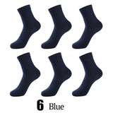 AIDASE  -  6 Pairs Men's 100% Cotton Socks Black White Gray Business Men Tube Socks Soft Breathable Spring Summer for Male Socks Plus Size aidase-shop